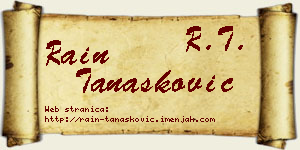 Rain Tanasković vizit kartica